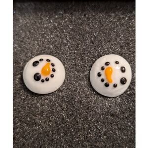 Handmade Lampwork Beads Snowman Cuff Links NWT